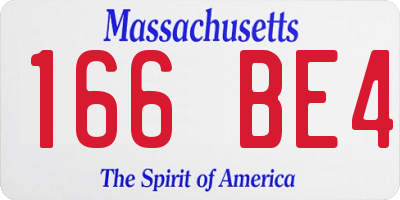 MA license plate 166BE4