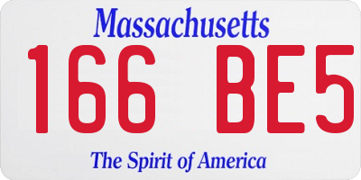 MA license plate 166BE5