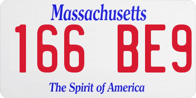 MA license plate 166BE9