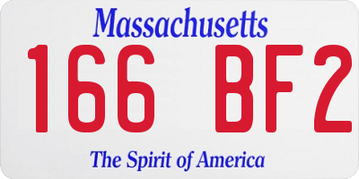 MA license plate 166BF2