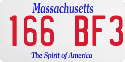MA license plate 166BF3
