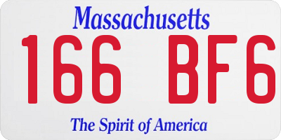 MA license plate 166BF6