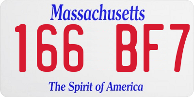 MA license plate 166BF7