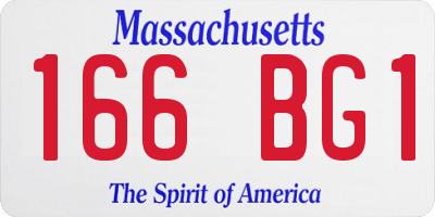 MA license plate 166BG1