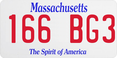 MA license plate 166BG3