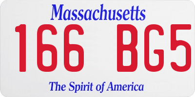 MA license plate 166BG5
