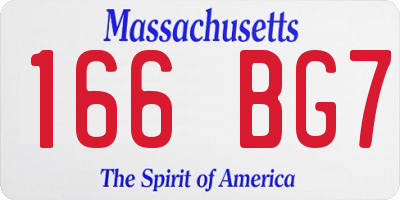 MA license plate 166BG7