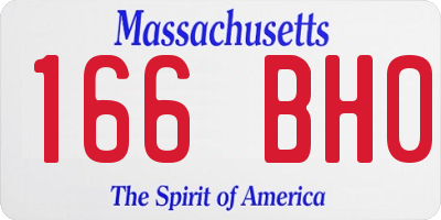 MA license plate 166BH0