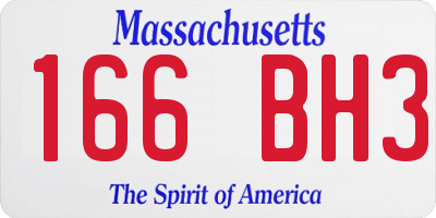 MA license plate 166BH3