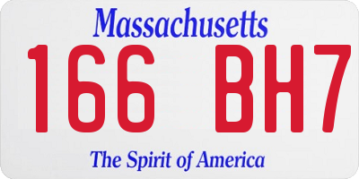MA license plate 166BH7