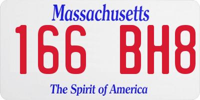 MA license plate 166BH8