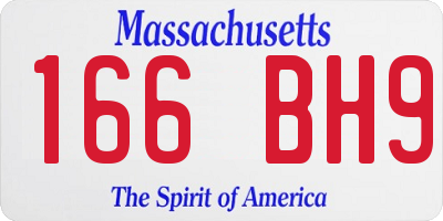 MA license plate 166BH9