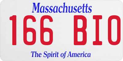 MA license plate 166BI0