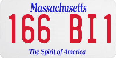 MA license plate 166BI1