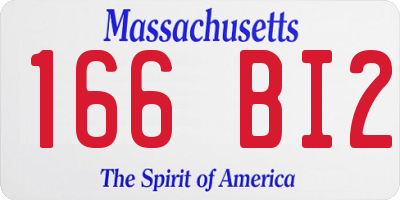 MA license plate 166BI2
