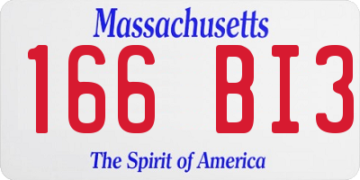 MA license plate 166BI3