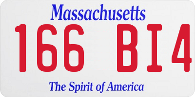 MA license plate 166BI4