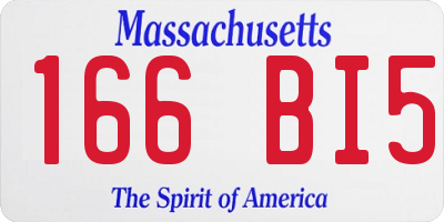 MA license plate 166BI5