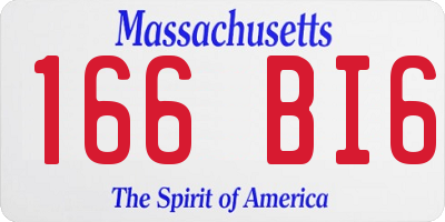 MA license plate 166BI6