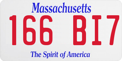 MA license plate 166BI7