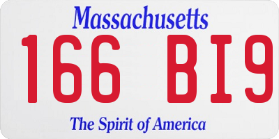MA license plate 166BI9