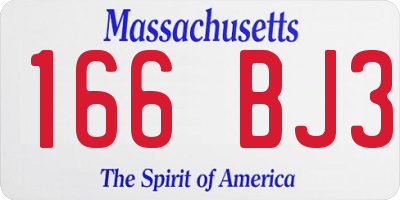 MA license plate 166BJ3
