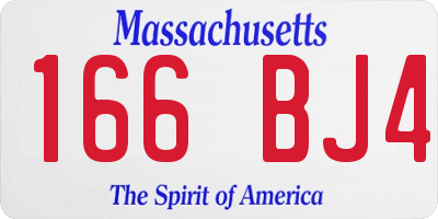 MA license plate 166BJ4