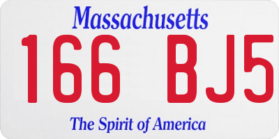 MA license plate 166BJ5