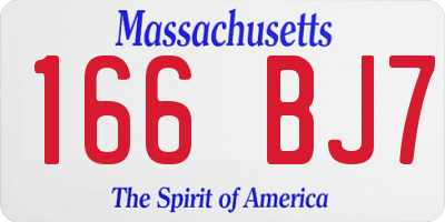 MA license plate 166BJ7