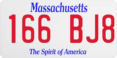 MA license plate 166BJ8
