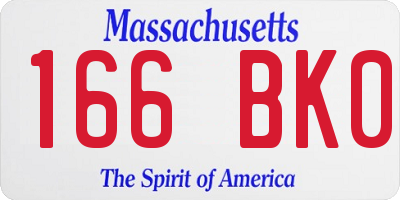 MA license plate 166BK0