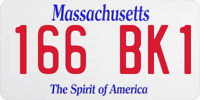 MA license plate 166BK1