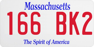 MA license plate 166BK2