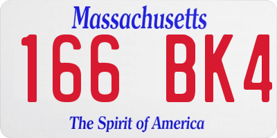 MA license plate 166BK4