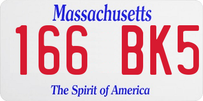 MA license plate 166BK5