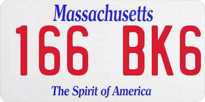 MA license plate 166BK6