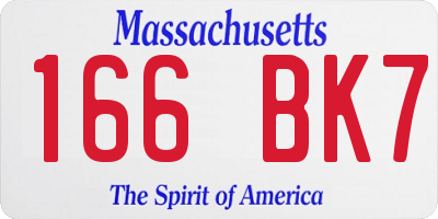 MA license plate 166BK7