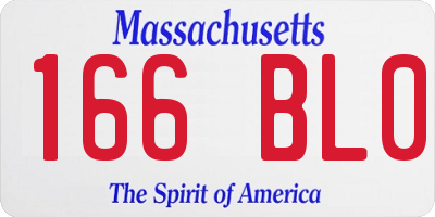 MA license plate 166BL0