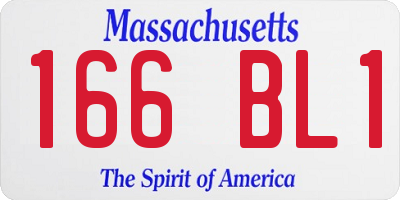 MA license plate 166BL1