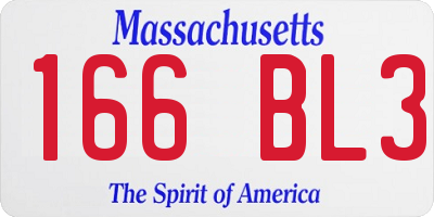 MA license plate 166BL3