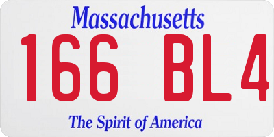 MA license plate 166BL4