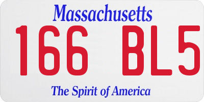 MA license plate 166BL5