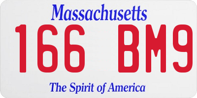 MA license plate 166BM9