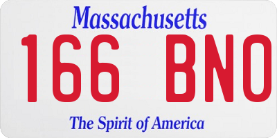 MA license plate 166BN0