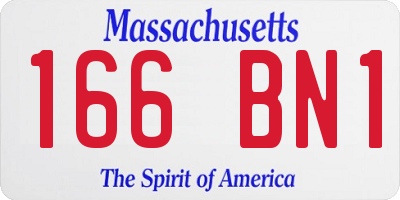 MA license plate 166BN1