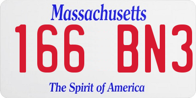 MA license plate 166BN3