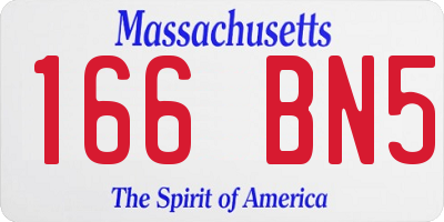 MA license plate 166BN5