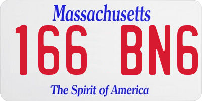 MA license plate 166BN6