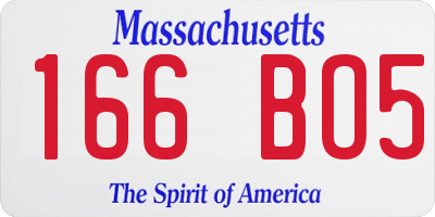 MA license plate 166BO5