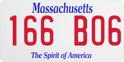 MA license plate 166BO6